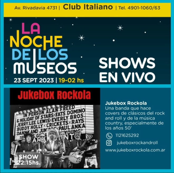 Jukebox rockola en la Noche de los Museos. Club Italiano Rivadavia 4731.
